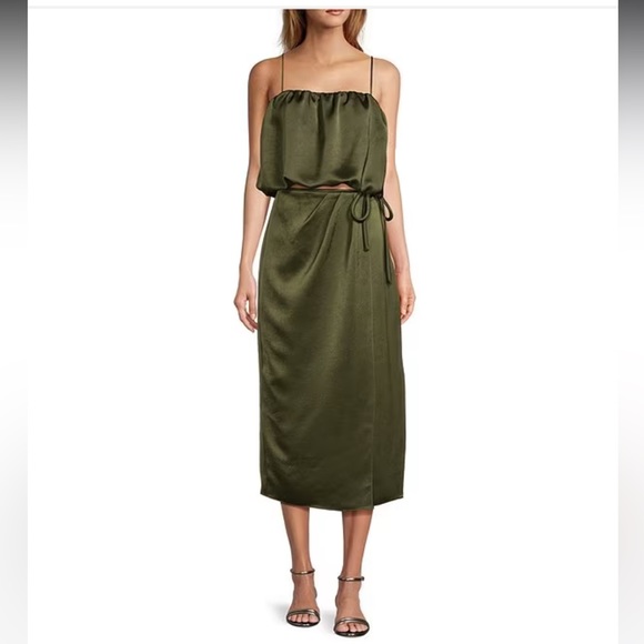 ANTONIO MELANI Dresses & Skirts - NWT Antonio Melani x Elizabeth Damrich Annie Draped Satin Tie Waist Wrap Skirt